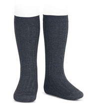 Condor Ribbed Knee Socks 290 Anthracite 6 Pairs in a Box