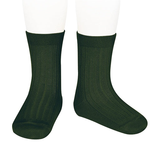 Condor Ankle Ribbed Socks 780 Bottle Green 6 Pairs in a Box