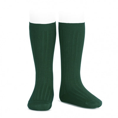 Condor Ribbed Knee Socks 780 Bottle Green 6 Pairs in a Box